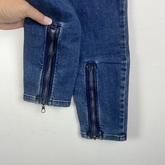 NEW We The Free Womens Jet Blue Denim Low Rise Cropped Skinny Jeans Size 24 - Picture 15 of 16